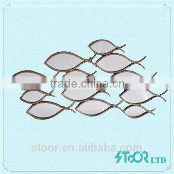 Modern metal mirror fish interior wall art hanging decoration items