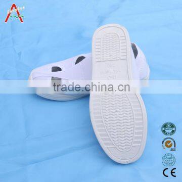 low cut genuine leather white 4 hole esd shoes wear in laboratory room