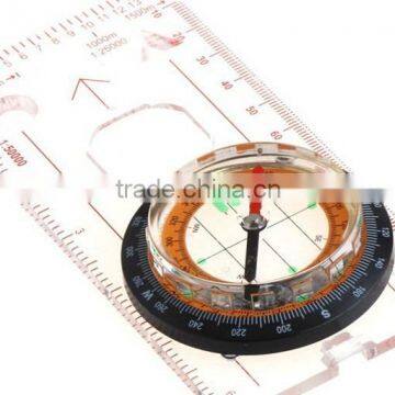 outdoor camping baseplate map compass with ruler and magnifier                        
                                                Quality Choice