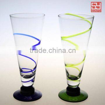 2015 new design Lead free crystal Open wide mouth champagne toasting glass