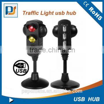 Hot selling traffic light shape light up light 3 port usb hub for promotional use