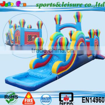 commercial wet dry balloon inflatable bouncer,rainbow inflatable slide bouncer for sale                        
                                                Quality Choice