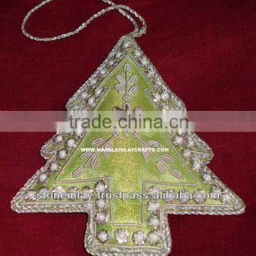 Indian Bead Embroidery Hangings For Christmas Tree Decoration