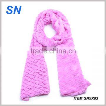 solid color plush material pineapple scarf for winter