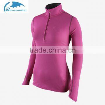 Women Half-Zip fitness tights Women's Running Tops ladies stretch blank sports t-shirt                        
                                                Quality Choice