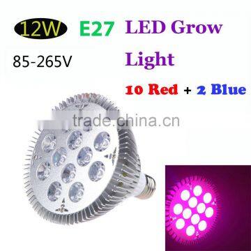 10 Red 2 Blue E27 12W LED Plant Grow Light Hydroponic Lamp Bulb for Indoor Flower Plants Growth Vegetable Greenhouse 85-265V