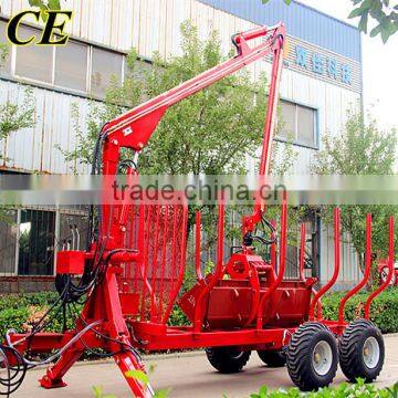 10ton 12ton log trailer with crane for forestry working