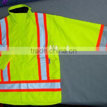 Cheap high visible winter reflective jacket Safety Jacket workwear Waterpoof Yellow Winter Jacket