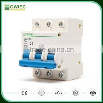 GWIEC Quality Products Dz47-63 High Breaking Automatic Reset Mini Circuit Breaker Mcb 63 Amp 3P photo-2