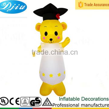 DJ-183 2015 inflatable pretty bear wear white dress LED lighted animal decoration home decoration in hot sale