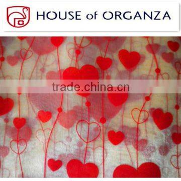 Hearts Flocking Organza