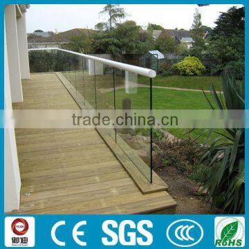 modern exterior frameless tempered glass balcony railing designs