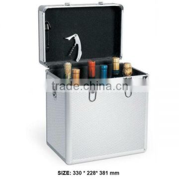 6 bottles Large aluminum portable wine case ZYD-JX18