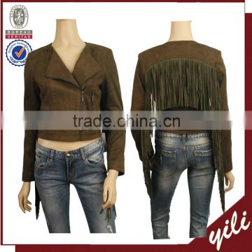 2016 Latest models short suede custom lady jacket