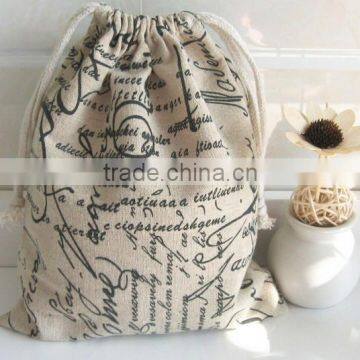 Wholesale organic cotton promotional drawstring bag