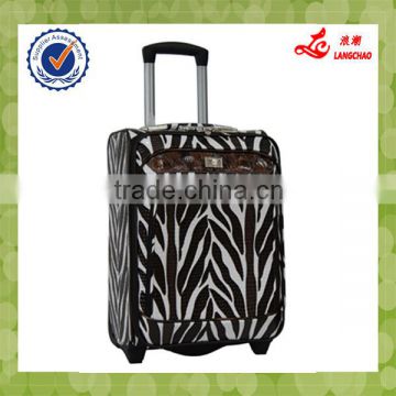 2014 New Design White And Black Strip High Quality Custom Luggage