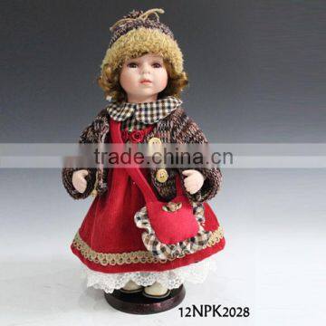 Home decoration items 12'' porcelain doll toy