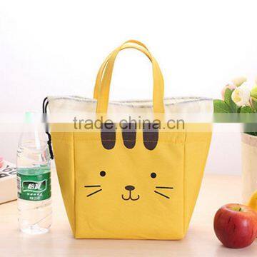 Korea style cute emotion symbol printing cooler lunch bag for food