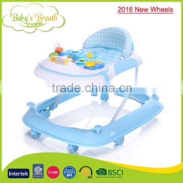 BW-07B 2016 new wheels rolling baby walker wholesale, softtextile baby walker for walking learning