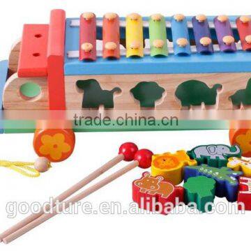 Pulling Along Cart Animal Blocks 8 Notes Metal Keys Xylophone