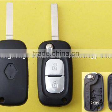 High Quality 2 buttons remote folding key for renault Case Fob with logo