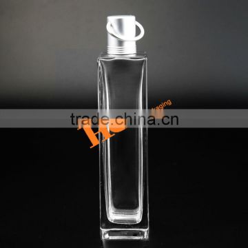 Long Square Rectangle transparent perfume bottle high clear glass bottle