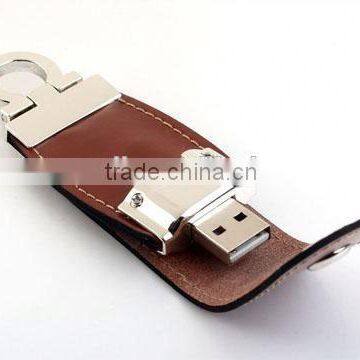 2014 new product wholesale leather pouch for usb flash drive free samples made in china