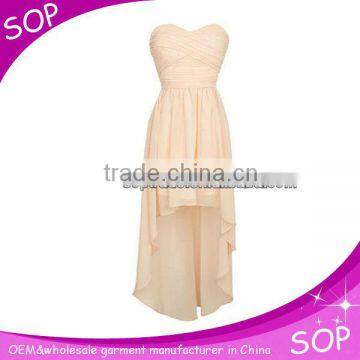 Hot fashion chiffon evening bustier dovetail dress