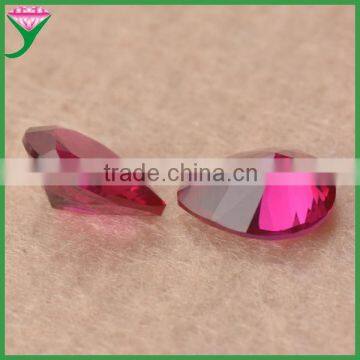 AAA quality synthetic pear cut polished ruby gemstone