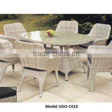 PE rattan table and chairs wrought iron garden sets