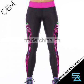 Textured Biker Cycling Purple Owl Print Leggings