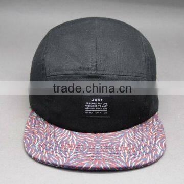 SUBLIMATION BLACK 5 PANEL HAT