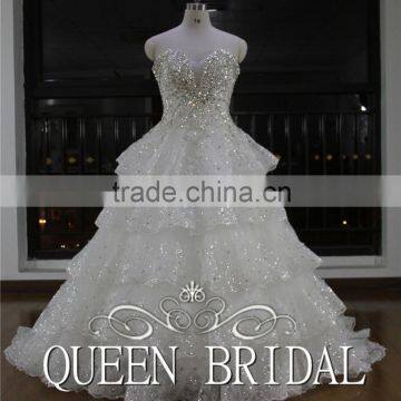Real Works Luxury Bling Wedding Dresses Ball Gown in Turkey 2016 photo-2