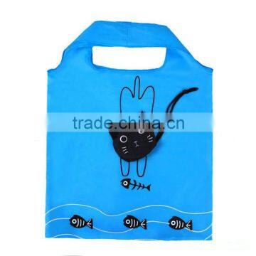 lovely cat polyester foldable shopping bag