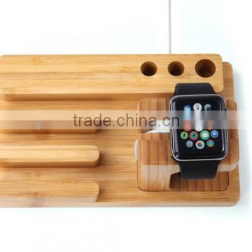 Enviromental material bamboo charging holder stand for apple watch/bamboo watch holder/Mobile Phone Holder