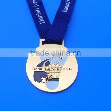 metal gold badminton soft enamel medals for champions