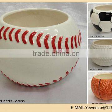 Soccer Bowl, Ceramic, Planter, Candy Bowl, Soccer Party Plate