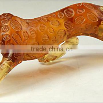 amber leopard crafts liuli decoration