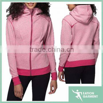 cheapest French Terry winter jacket long sleeve ziper up hoodeis women sports jacket