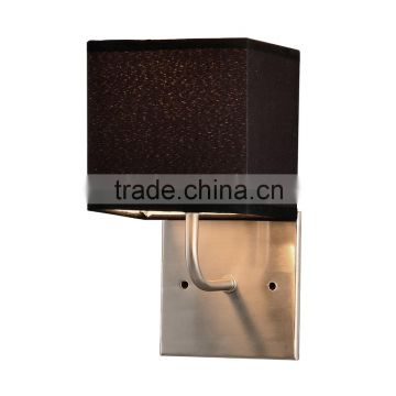 Hot sell contracted business square fabric shade wall lamp used in public indoor air