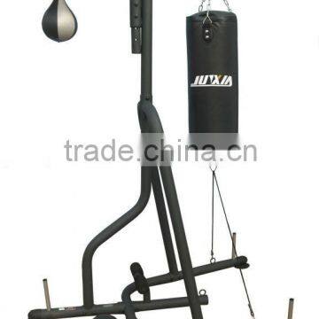 Multi station boxing stand with punching bag and sit up holder