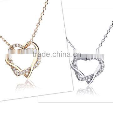 18k women fashion gold heart necklace designs girls high quality 2015