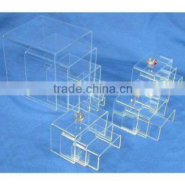 14 Piece Clear Acrylic Riser Jewelry Display Set