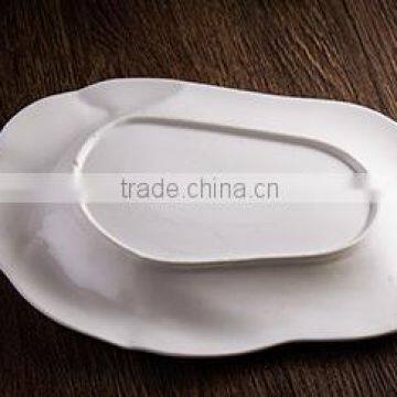 Porcelain White Dinner Irregular Plate for Restaurant photo-3
