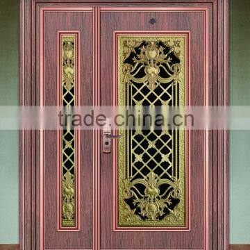 Residential decorative steel seamless doors designs