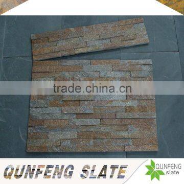 Glued Natural Interior and Exterior Brown Quartzite Stone Tiles