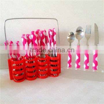 Christmas Colorful Plastic Handle Cutlery set