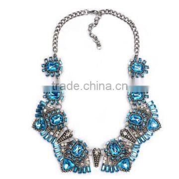 Alloy Flower Crystal Acrylic Hot Fashion Women Jewelry Necklace Chain Statement