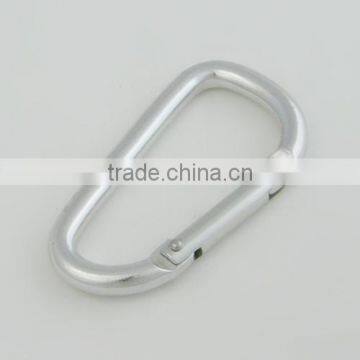 Silver D carabiner spring snap hook aluminum