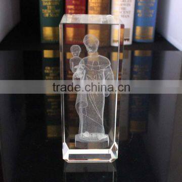 transparent engraving man crystal home decoration